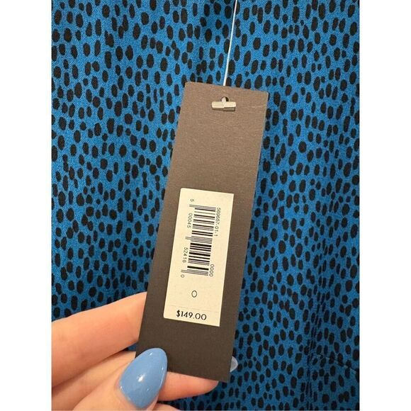 NWT Banana Republic Blue & Black Animal Print Sheath Mini Dress Size 0 MSRP $149 - Picture 7 of 8